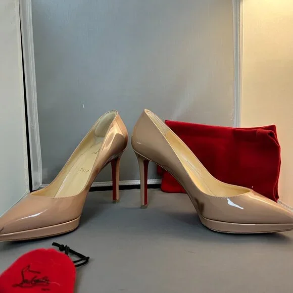 Christian Louboutin Nude Pigalle Plato 100 Pumps Size 8 - Picture 6 of 6